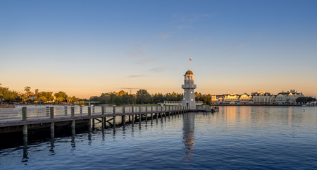 Lighthouse at the Disney Yacht Club Hotel at the Epcot Center, Disney World.のeditorial素材