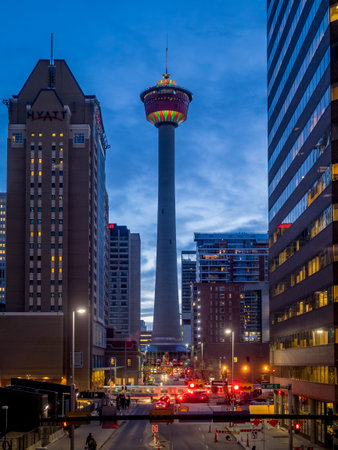 The Calgary Tower on December 22, 2014 in Calgary, Alberta Canada. The Calgary Tower is a landmark...