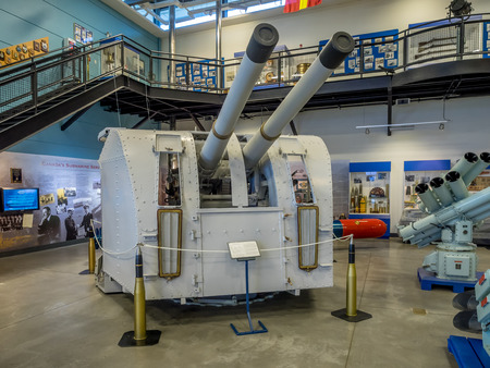 CALGARY, CANADA - FEB 20:  Exhibits inside the Military Museums on February 20, 2015 in Calgary, Alberta Canada. It is made of museums dedicated to representing Canadas navy, army, and air force.のeditorial素材