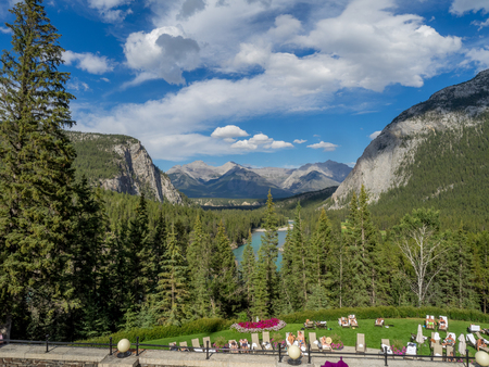 View from the Banff Springs hotel in the summer time.のeditorial素材