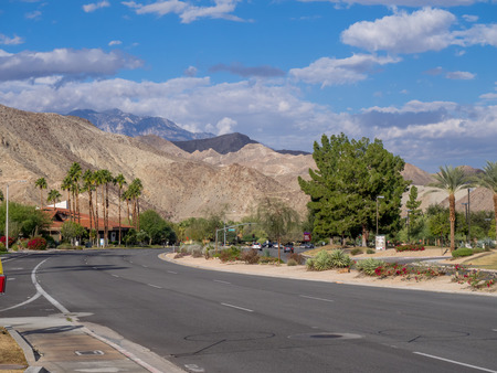 Highway in Palm Springs, California, United States.のeditorial素材