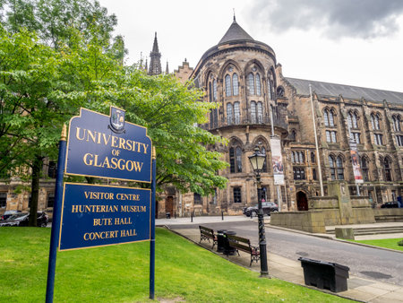 GLASGOW, SCOTLAND - JULY 20: University of Glasgow on July 20, 2017 in Glasgow, Scotland. The University of Glasgow is one of the four ancient universities of Britain.のeditorial素材