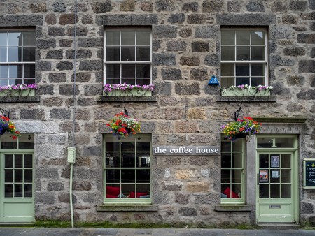 ABERDEEN, SCOTLAND: JULY 23: Exterior facade of the Coffee House in the evening on July 23, 2017 in Aberdeen, Scotland. The Coffee House is a popular independent coffee house in Aberdeen.のeditorial素材