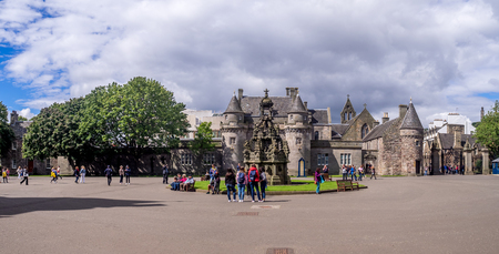 EDINBURGH, SCOTLAND - JULY 28: The Holyrood Palace on July 28, 2017 in Edinburgh, Scotland. Holyrood Palace is the official residence of the Monarch of the United Kingdom in Edinburgh, Scotland.のeditorial素材