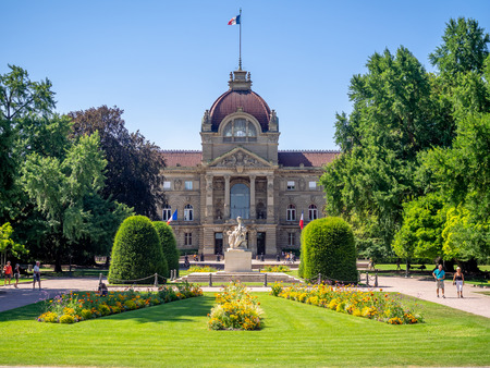 Strasbourg, France - July 26, 2018: Palais du Rhin, a Prussian-style Neo-Renaissance palace built during the 1880s & used by the Nazis during WWII.のeditorial素材