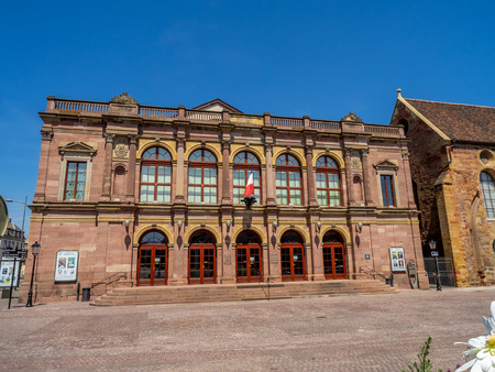 Colmar, France - July 27, 2018: The beautiful Unterlinden Museum in Clmoar France. The Unterlindin is a beautiful gallery and museum in Colmar. It includes many famous works.のeditorial素材