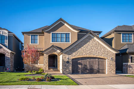 Calgary, Alberta - May 29, 2021: Beautiful modern suburban home in Calgary, Alberta.のeditorial素材
