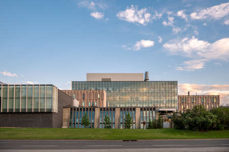 Calgary, Alberta - June 3, 2021: Energy, Environment and Experiential Learning center at the University of Calgary. The building is a new high tech facility.のeditorial素材