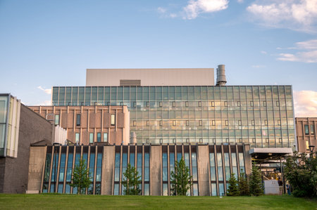 Calgary, Alberta - June 3, 2021: Buildings during the evening at the University of Calgary.