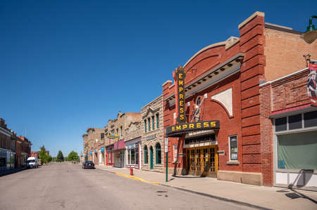 Fort MacLeod, Alberta - June 13, 2021: Historic building's in the heart of Fort McLeod's beautiful downtown.のeditorial素材