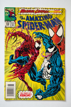 Calgary, Alberta - January 14, 2023: Cover of a vintage Marvel Comics spider-man comic.のeditorial素材