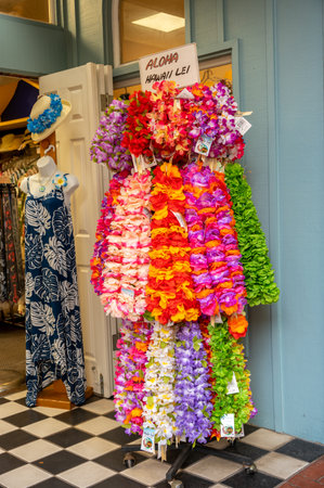 Honolulu, Hawaii - December 26, 2022: Tropical Wear clothing store at the Hilton Hawaiian Village.のeditorial素材