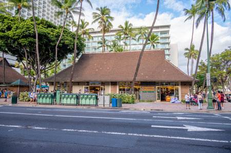 Honolulu, Hawaii - December 29, 2022: Exterior of the Hawaiian Casuals store on Kalakaua Avenue.のeditorial素材