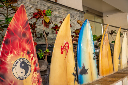 Honolulu, Hawaii - January 1, 2023: Entrance to the Courtyard by Marriott in Waikiki.のeditorial素材