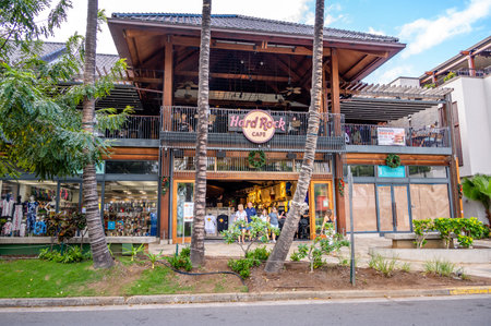 Honolulu, Hawaii - January 1, 2022:  Hard Rock Cafe in Waikiki.のeditorial素材