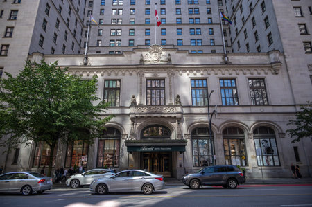 Vancouver, British Columbia - July 23, 2022: Fairmont Hotel Vancouver in summer.のeditorial素材