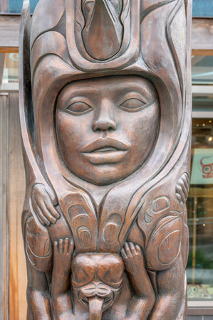 Juneau, Alaska - July 27, 2022: Exterior detail of the Sealaska Heritage Institute.のeditorial素材