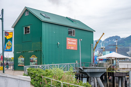 Juneau, Alaska - July 27, 2022: Taku fisheries ice house on the Juneau port lands.のeditorial素材