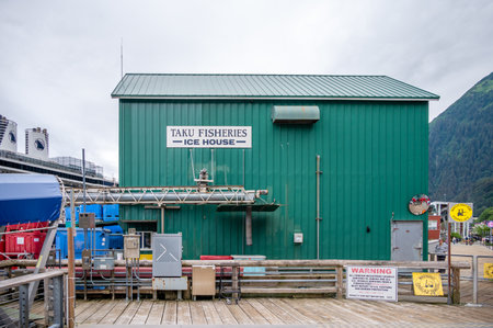 Juneau, Alaska - July 27, 2022: Taku fisheries ice house on the Juneau port lands.のeditorial素材
