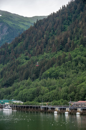 Juneau, Alaska - July 27, 2022: Cruise dock facilities in Juneau Alaska.のeditorial素材