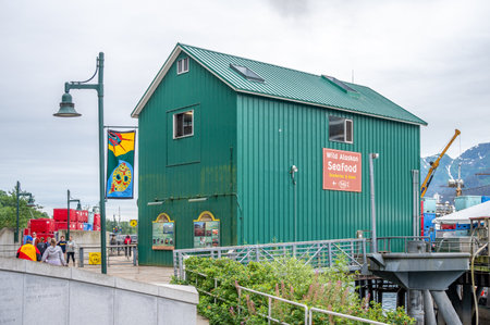 Juneau, Alaska - July 27, 2022: Taku fisheries ice house on the Juneau port lands.のeditorial素材