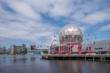 Vancouver, British Columbia - May 27, 2023: Views of the landmark Science World in Vancouver, Canada.のeditorial素材
