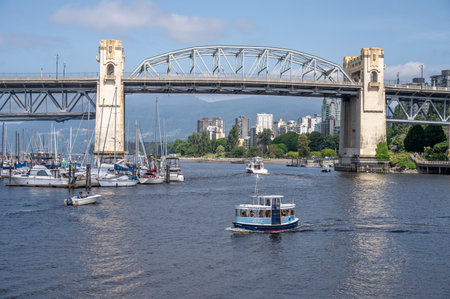 Vancouver, British Columbia - May 27, 2023: Views of Vancouver's False Creek from Granville Island.