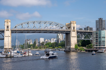 Vancouver, British Columbia - May 27, 2023: Views of Vancouver's False Creek from Granville Island.のeditorial素材