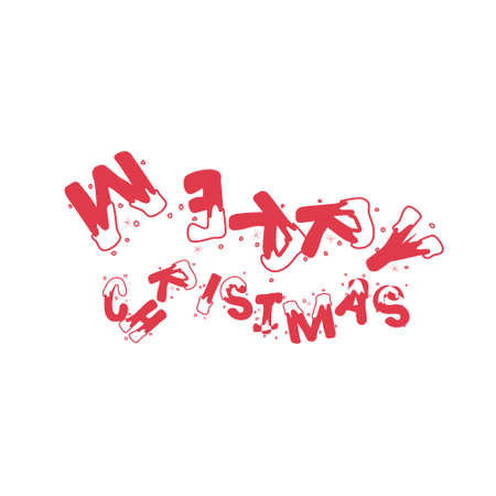 Merry Christmas on white background. Vector text Calligraphic Lettering design card templateのイラスト素材
