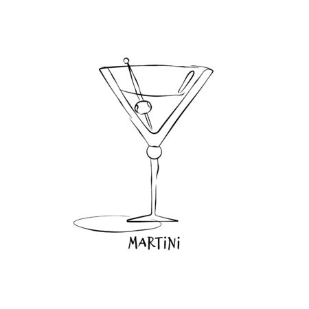 Wineglass martini. Drink element. Black white. Retro glass martini hand draw, design for any purposes. Restaurant illustration. Simple sketch. Isolated on white background in engraving style.
のイラスト素材