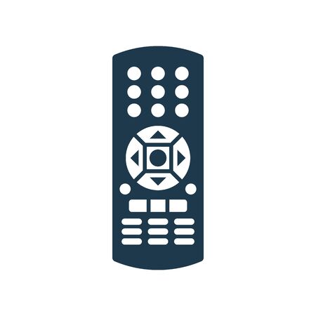Remote control. Technology communication switch button. Program device. Wireless keyboard. Isolated flat illustration on white background. Universal electronic controller.のイラスト素材