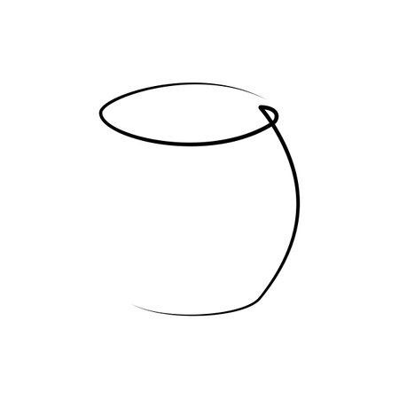 Whiskey wineglass on white background. Graphic arts sketch design. Black one line drawing style. Hand drawn image. Alcohol drink concept for restaurant, cafe, party. Freehand drawing style.のイラスト素材