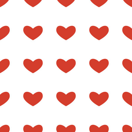 Seamless pattern in the shape of a red heart on a white background. Romance graphic texture. holiday...