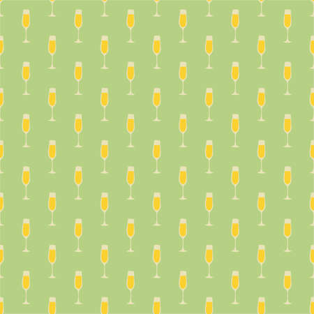 Champagne glass seamless pattern, great design for any purpose. Doodle style. hand drawn image. color repeat template. party drinks concept. freehand drawing. Cartoon sketch graphic design.のイラスト素材