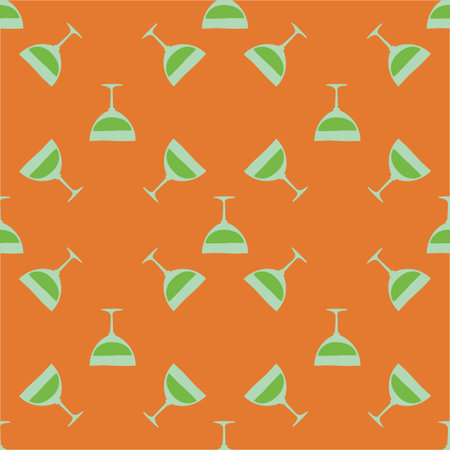 Vermouth glass seamless pattern, great design for any purpose. Doodle style. hand drawn image. color repeat template. party drinks concept. freehand drawing. Cartoon sketch graphic design.のイラスト素材