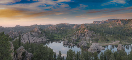 Sunset on Sylvan Lake, South Dakota