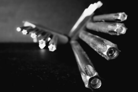 Security TX Key set in Black and Whiteの写真素材