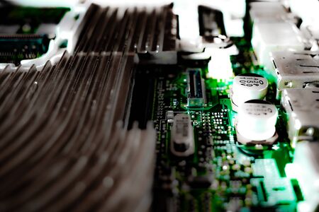 Painted Circuit Board and Heat Sinkの写真素材