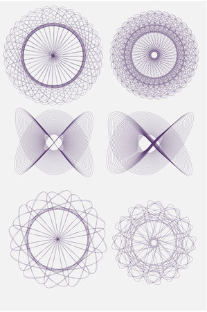 Set of abstract graphic elements. thin lines of circles. minimalistic graphicsのイラスト素材