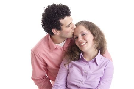 young couple together portrait isolated on white

の写真素材