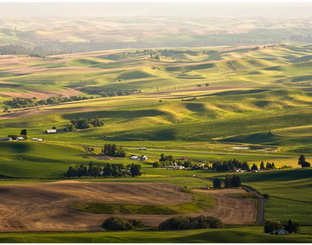 Palouse Wheat Fieldsの写真素材