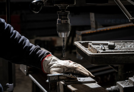 Steel and industrial iron welding technicians, factory, industrial building professionals, drilling iron and other metals.の写真素材