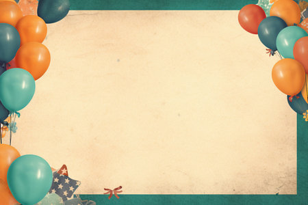 Vintage background with balloons and copy space for text or image.の写真素材