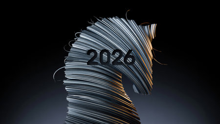 2026 year of the Horse as a symbol of the New Year.の素材