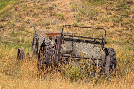 Antique Farm Manuer Spreaderの写真素材