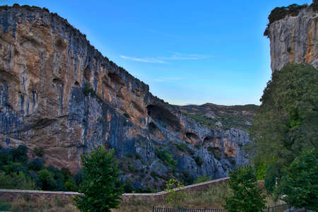 Ravine in the vicinity of Alquezar bathed by the sunの写真素材