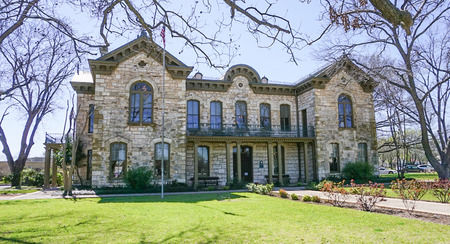 The historical Fredricksburg Memorial Library in Fredricksburg Texas.のeditorial素材