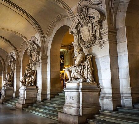 The interior entrance of the Palais Garnier, an opera house in Paris Franceのeditorial素材