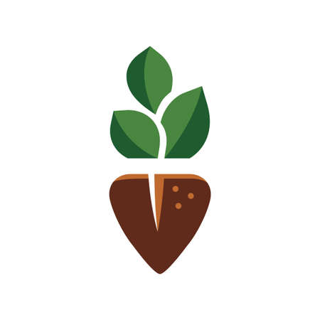 plant in a pot.  plant and trowel icon combination. planting icon logo.のイラスト素材