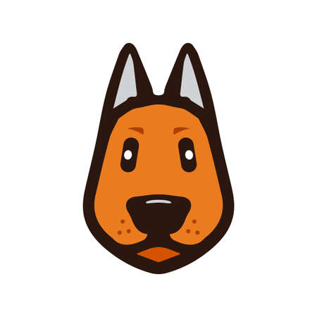 illustration of dog. simple cartoon cute dog head.のイラスト素材
